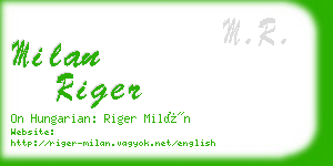 milan riger business card